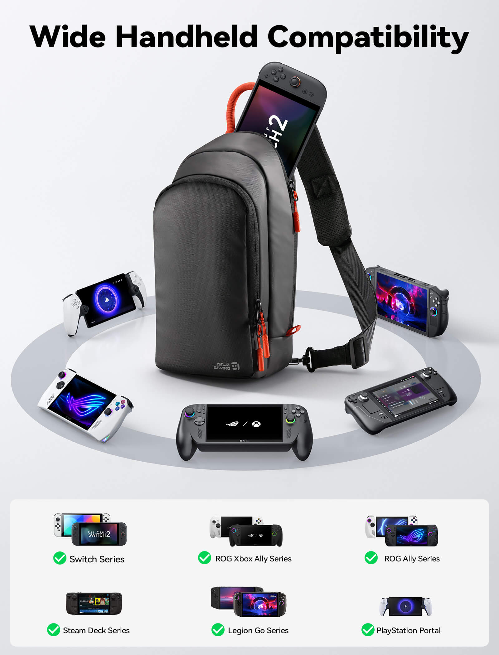 Crossbody Sling Bag for Switch 2, Steam Deck & ROG Ally