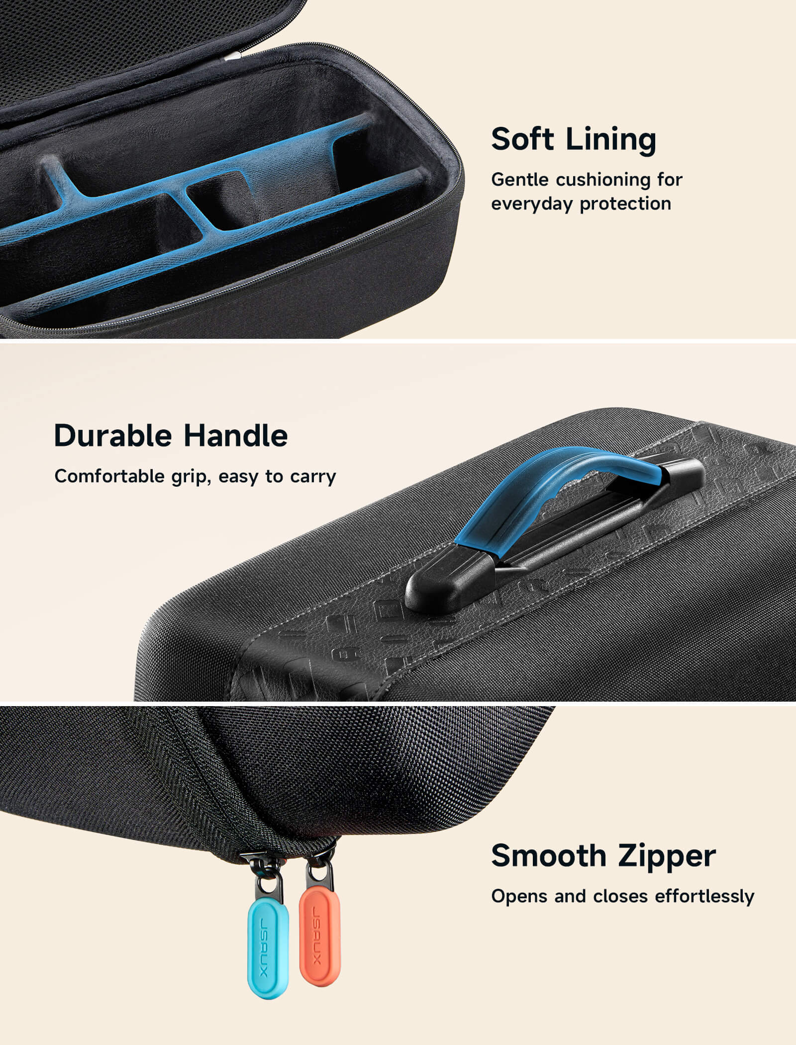 Switch 2 Carrying Case with Modular Storage & Dock Space | JSAUX