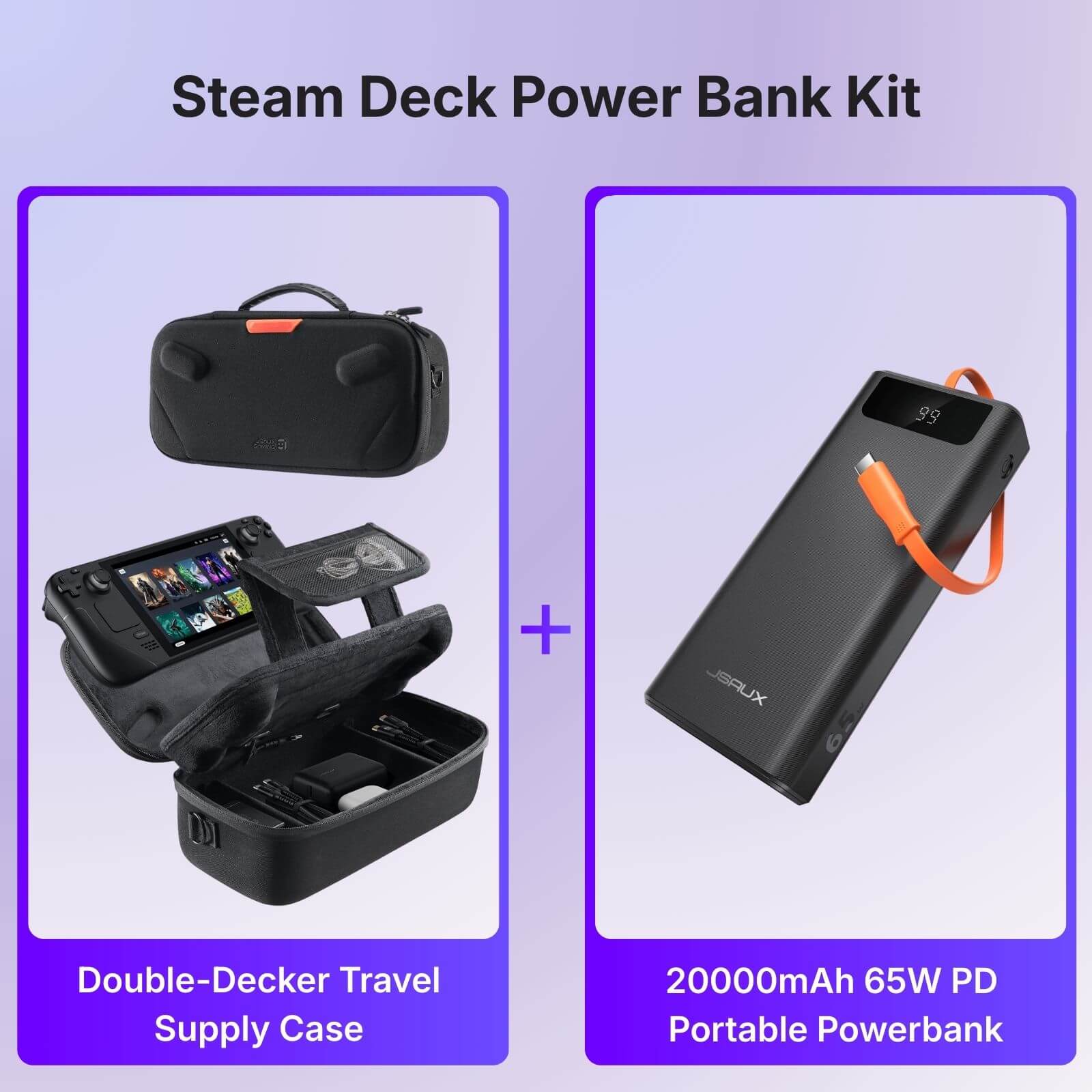 Double-Decker Travel Supply Case for Steam Deck LCD & OLED