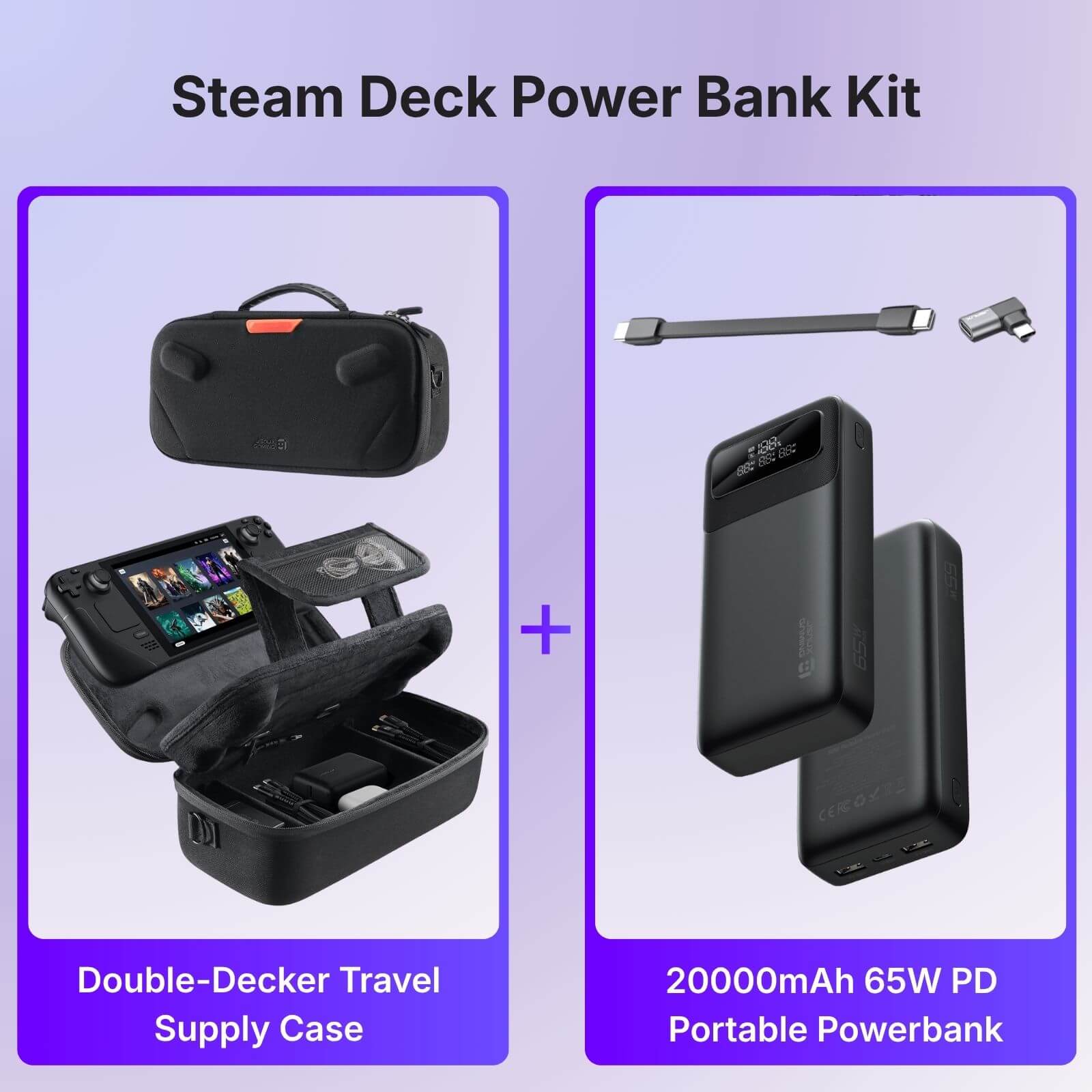 Double-Layer Steam Deck Travel Case with Stand | JSAUX