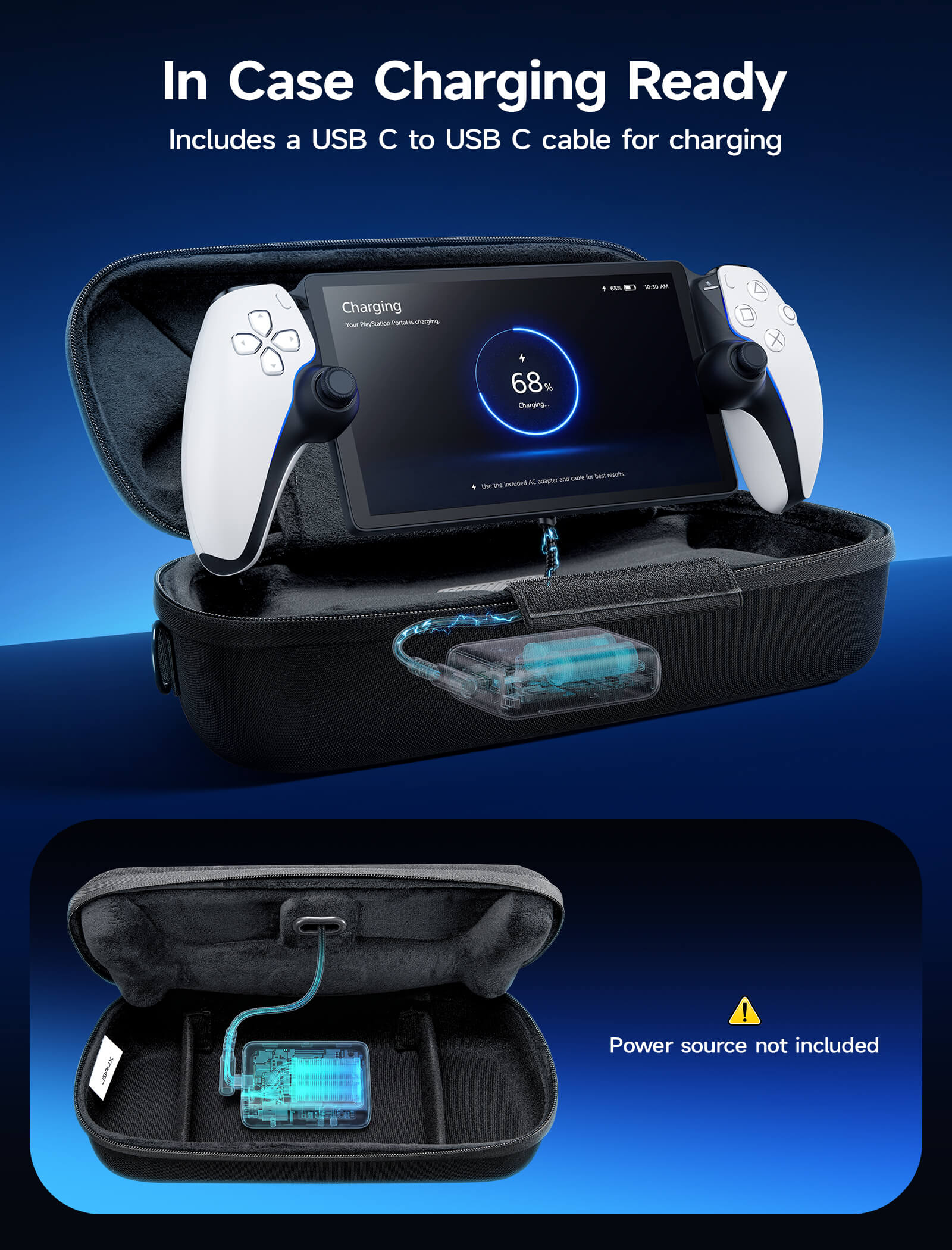 Double-Decker Travel Supply Case for PlayStation Portal