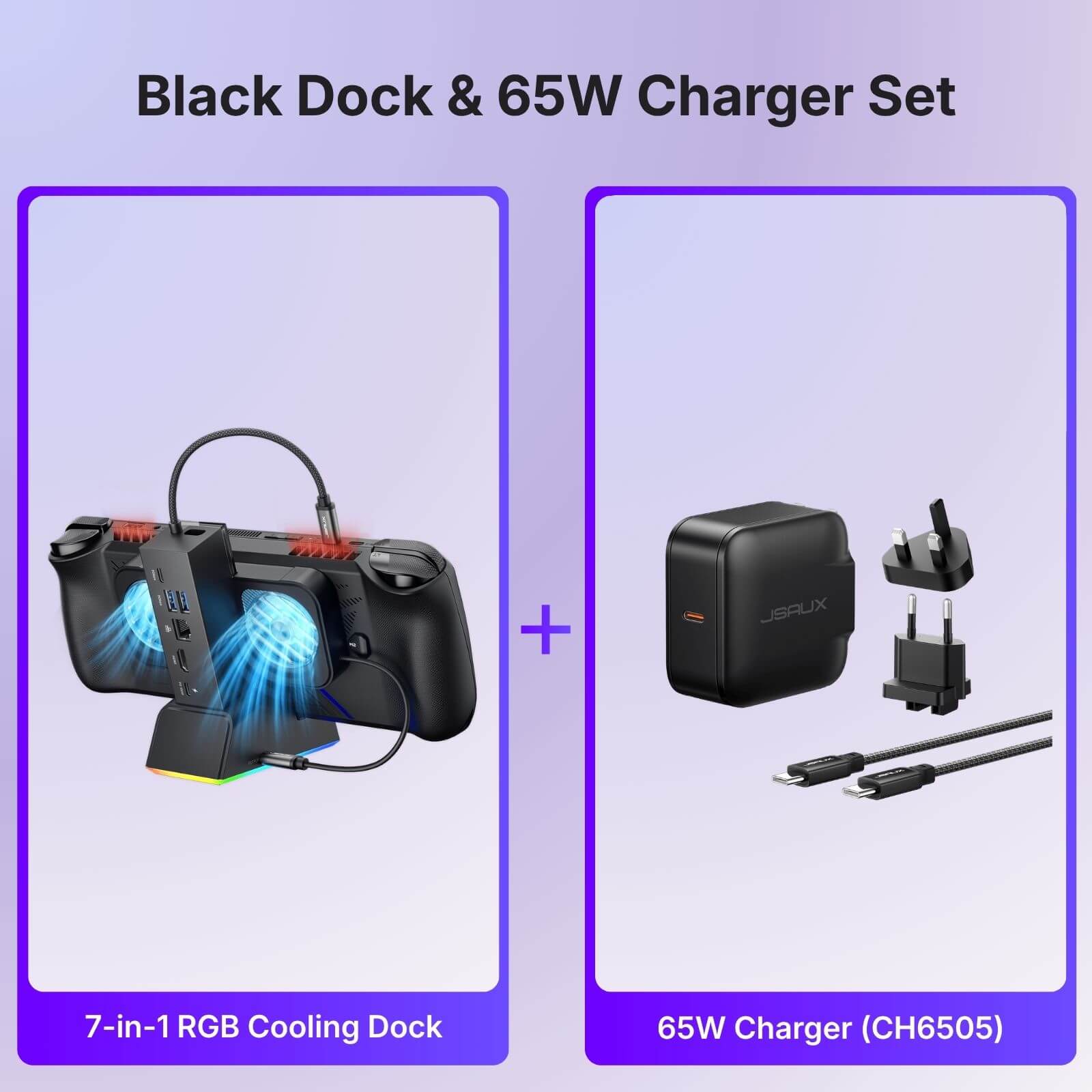 #style_black dock & 65w charger set