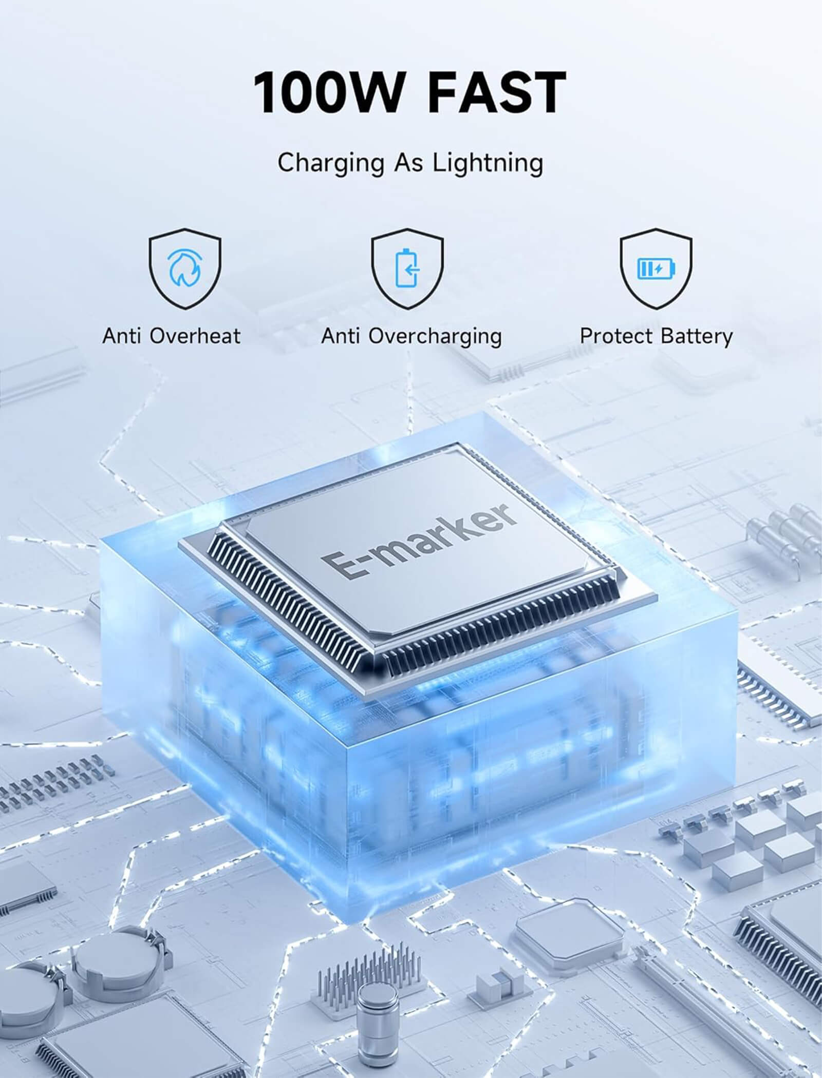 90° USB-C 直角充電ケーブル