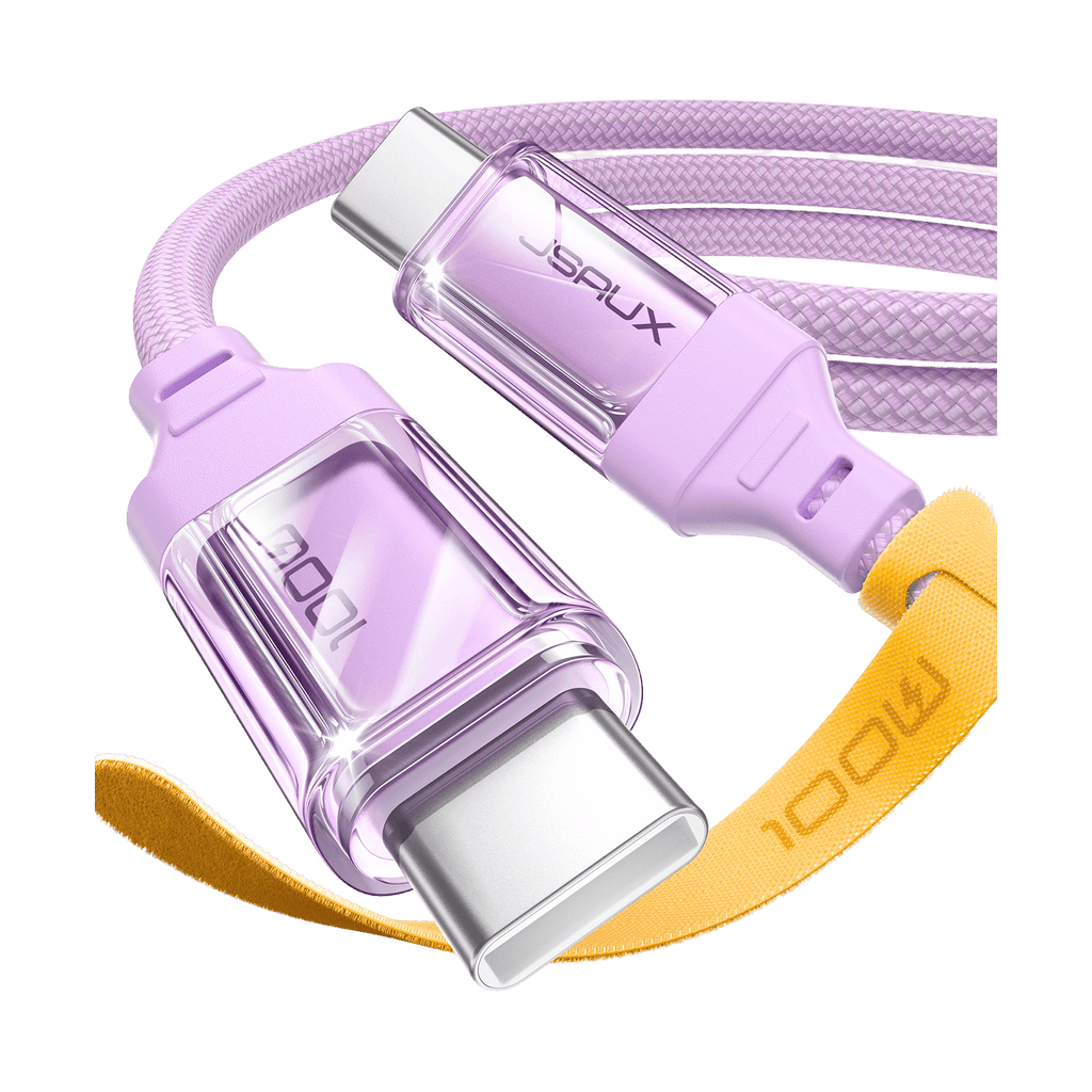 透明 100W USB C 转 USB C 充电线