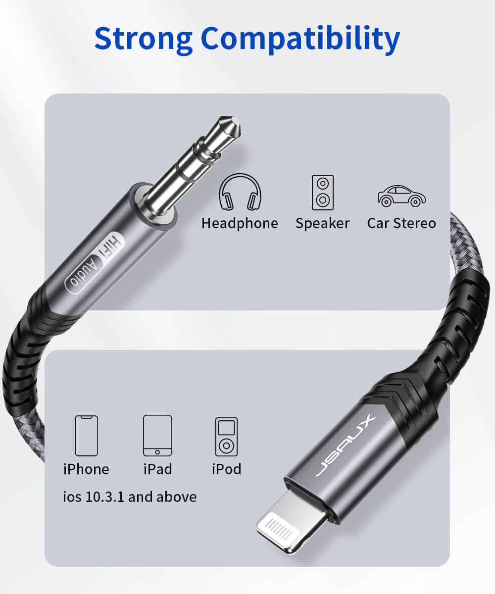 Lightning to 3.5mm Aux Audio Adapter (MFi Certified)