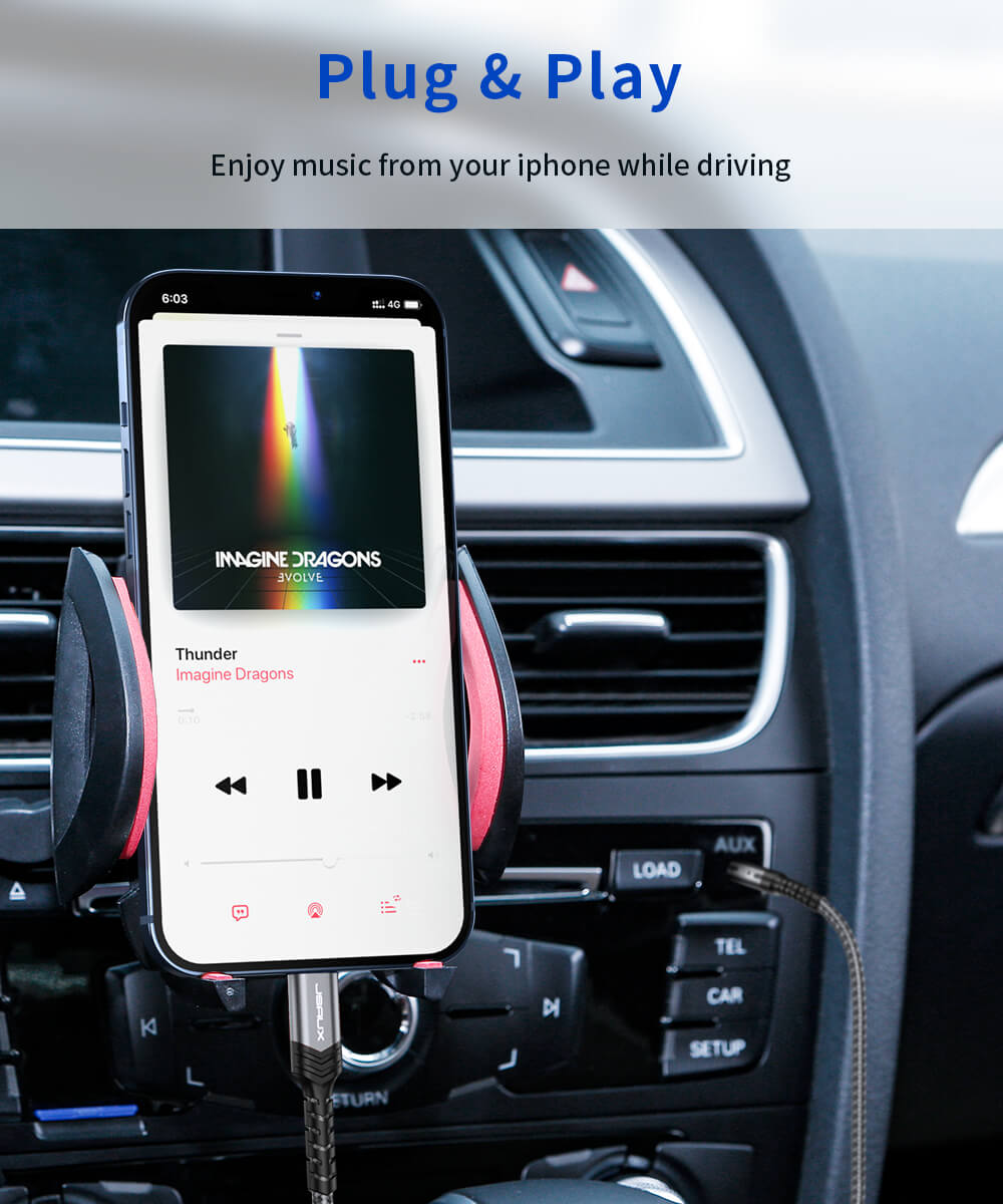 Lightning to 3.5mm Aux Audio Adapter (MFi Certified)