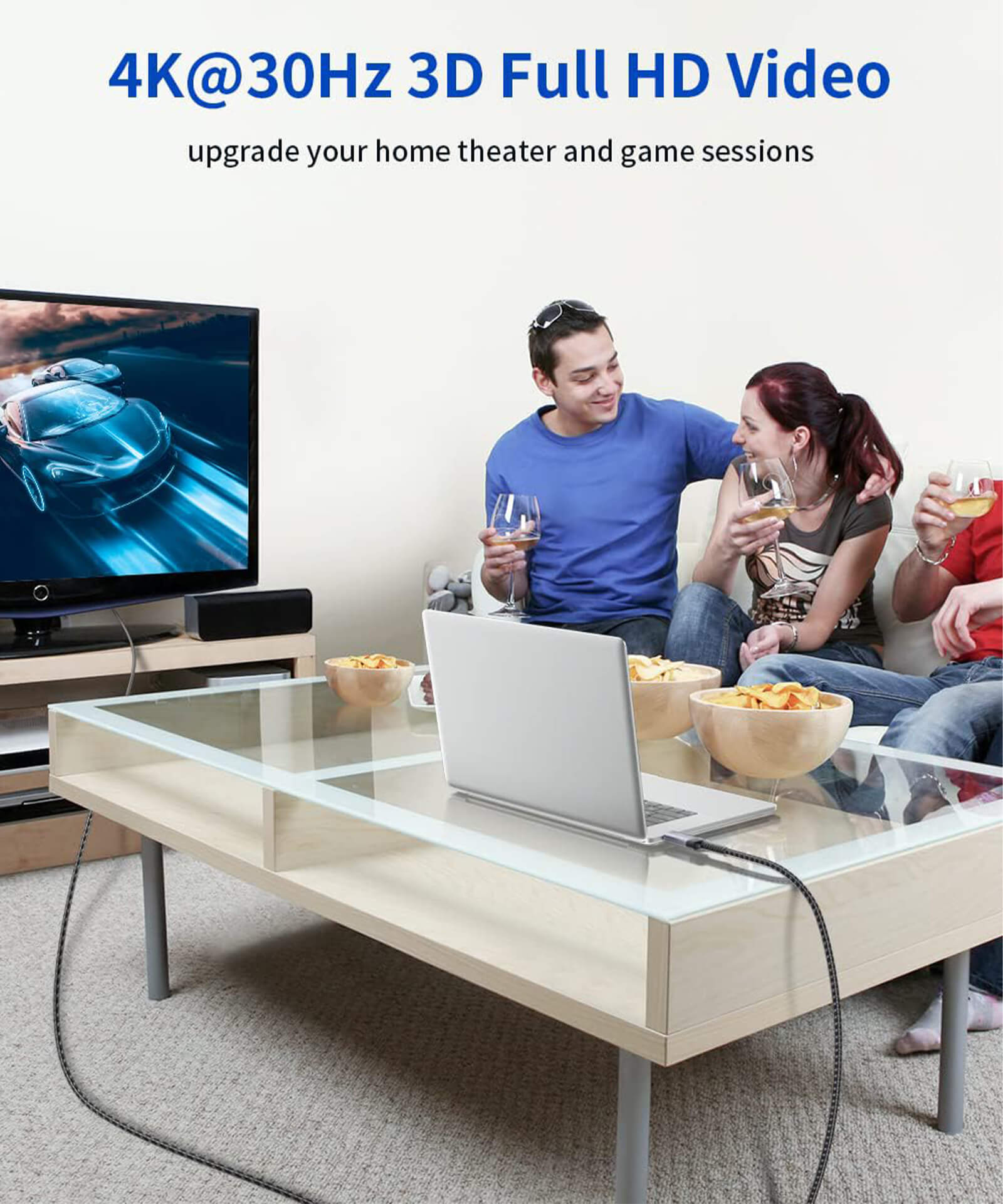 4K DisplayPort to HDMI Cable