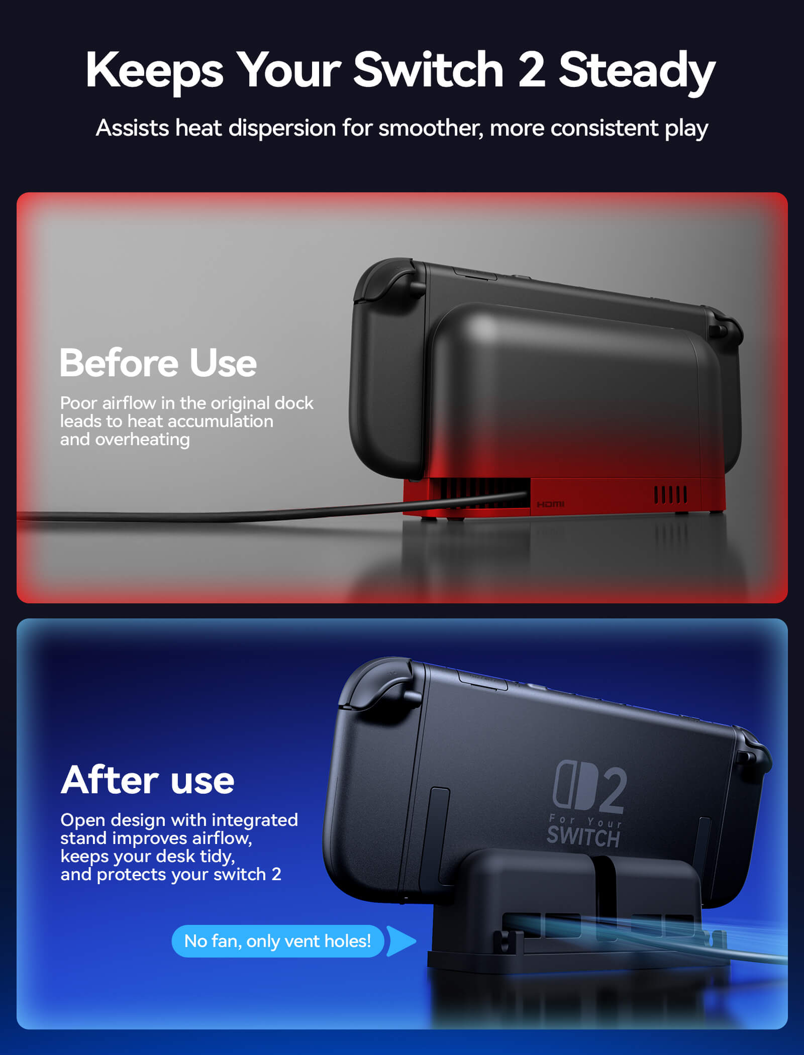 Switch 2用ドックアダプタースタンド