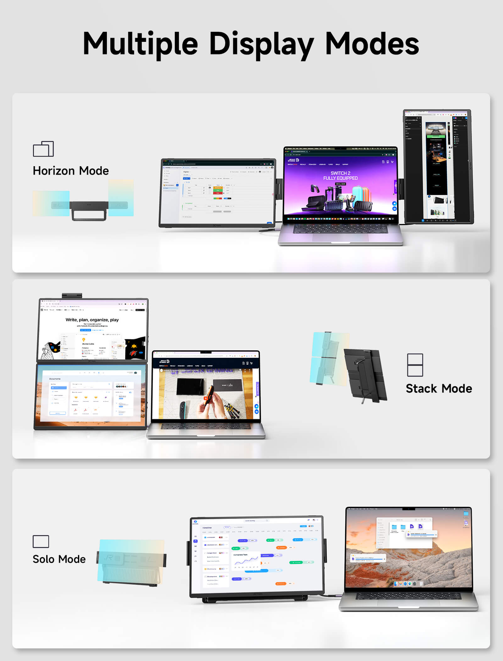 FlipGo Horizon Snap-On Tri-screens