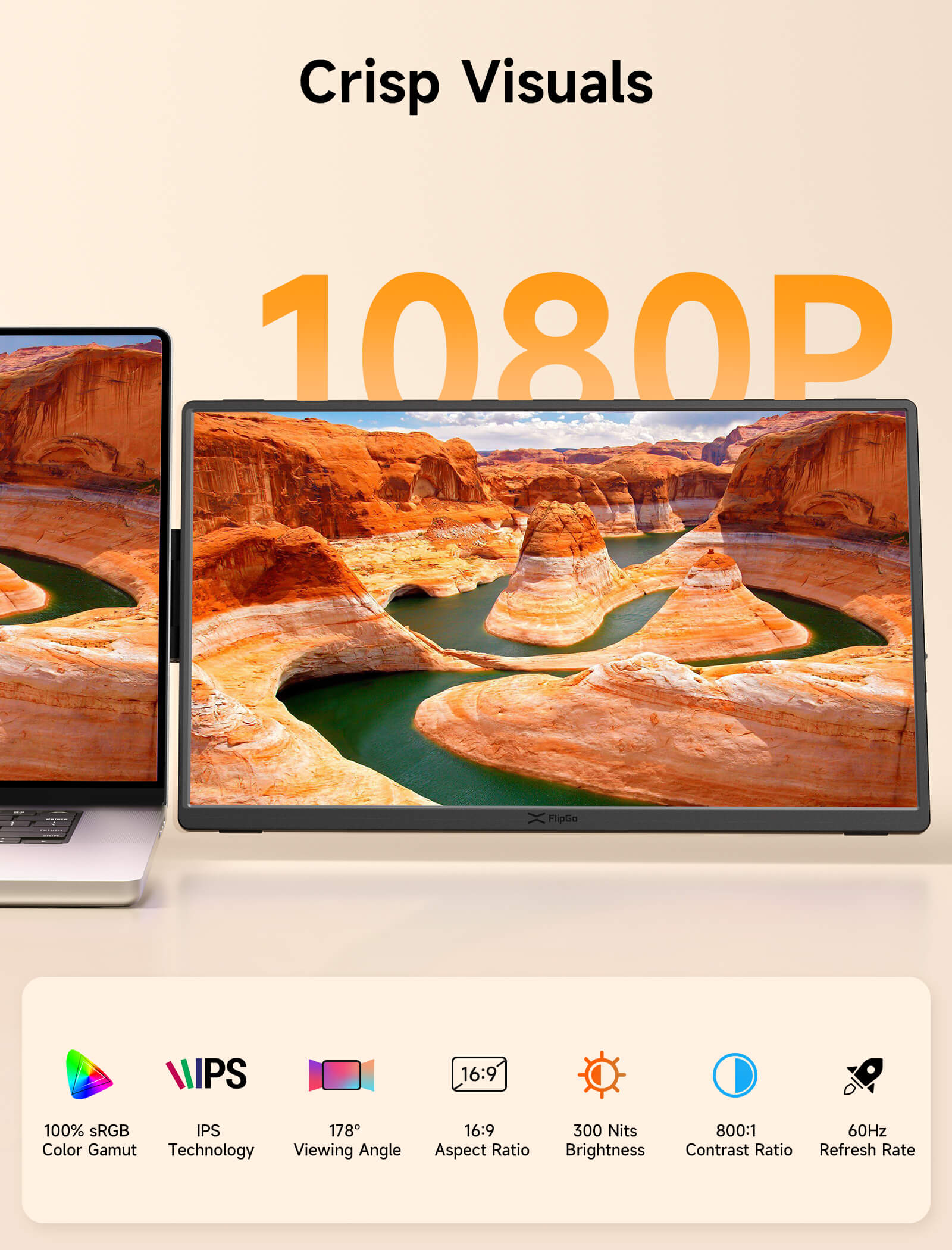 FlipGo Horizon Snap-On Tri-screens