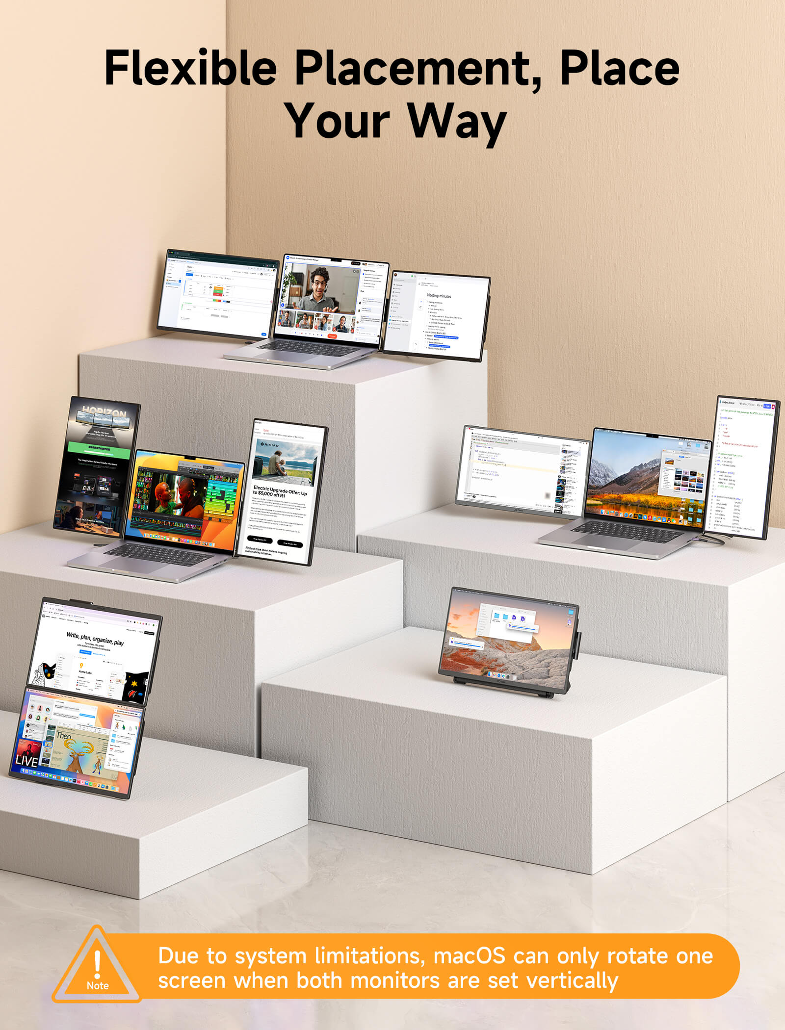 FlipGo Horizon Snap-On Tri-screens