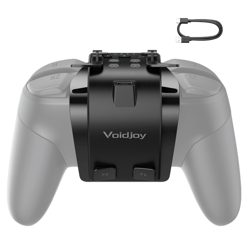 VOIDJOY Elite Extender for Switch Pro Controller hero image with back buttons and extra shoulder triggers