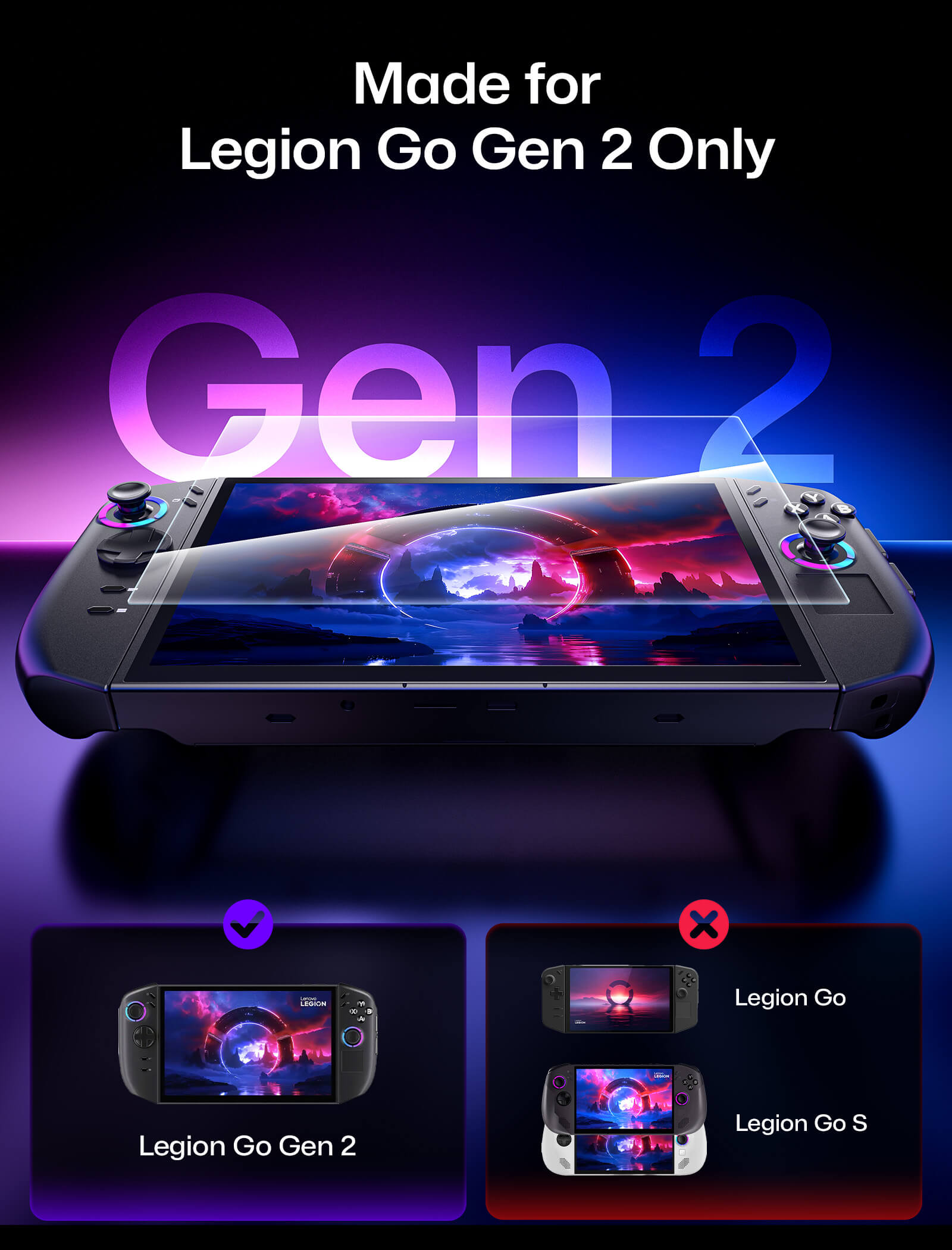 HD Tempered Glass Screen Protector for Legion Go 2