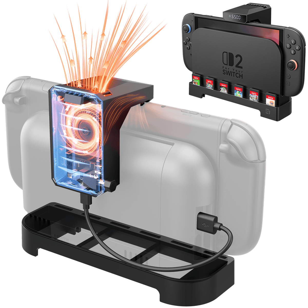 Switch 2 Dock Cooling Stand with Fan | Intelligent Cooling Platform