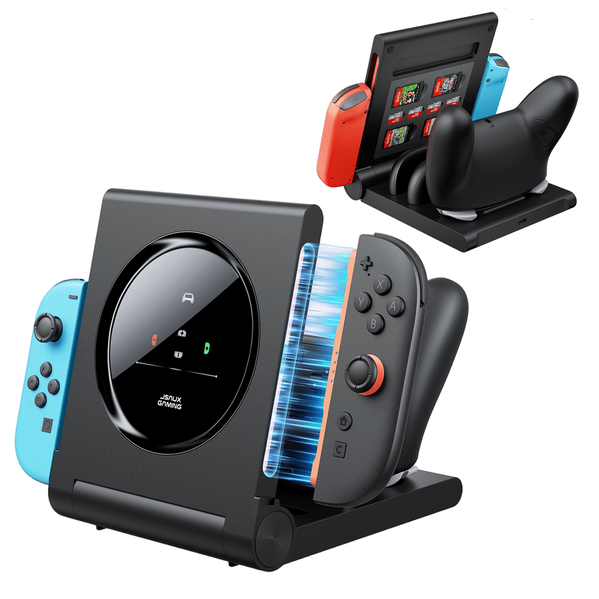 Switch 2 Controller Charging Dock with LED & Storage | JSAUX Switch 2 Controller Charging Dock with LED & Storage | JSAUX