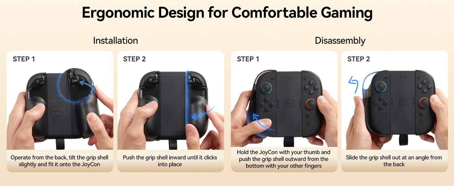 Switch 2 Joy-Con Grip Case with Battery & Storage | JSAUX