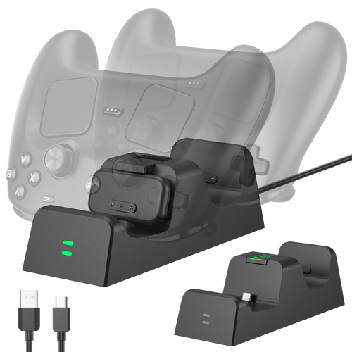 JSAUX Dual Energy Station charging dock for Steam Controller, dual controller charger with LED indicators and USB-C cable
