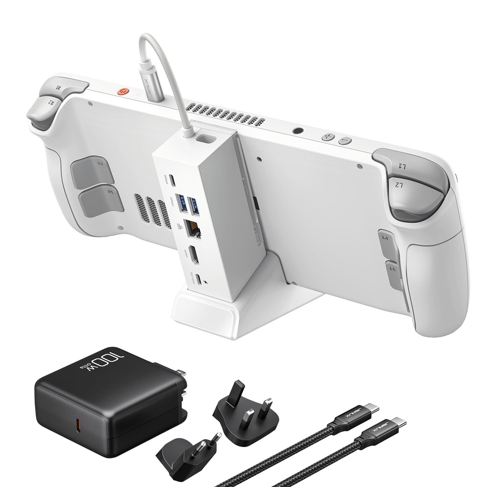 #style_ white dock & 100w charger set