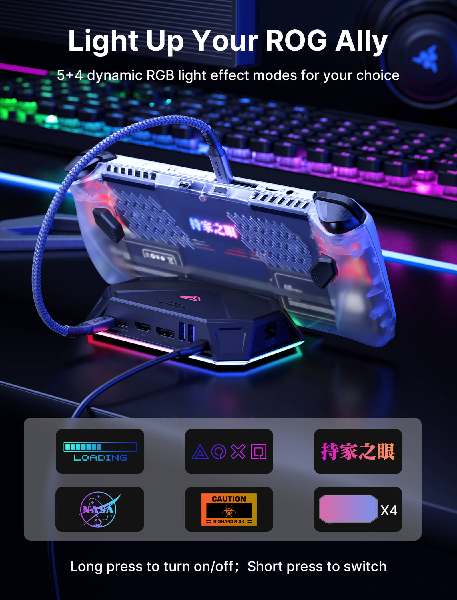 RGB Transparent Back Plate for ROG Ally