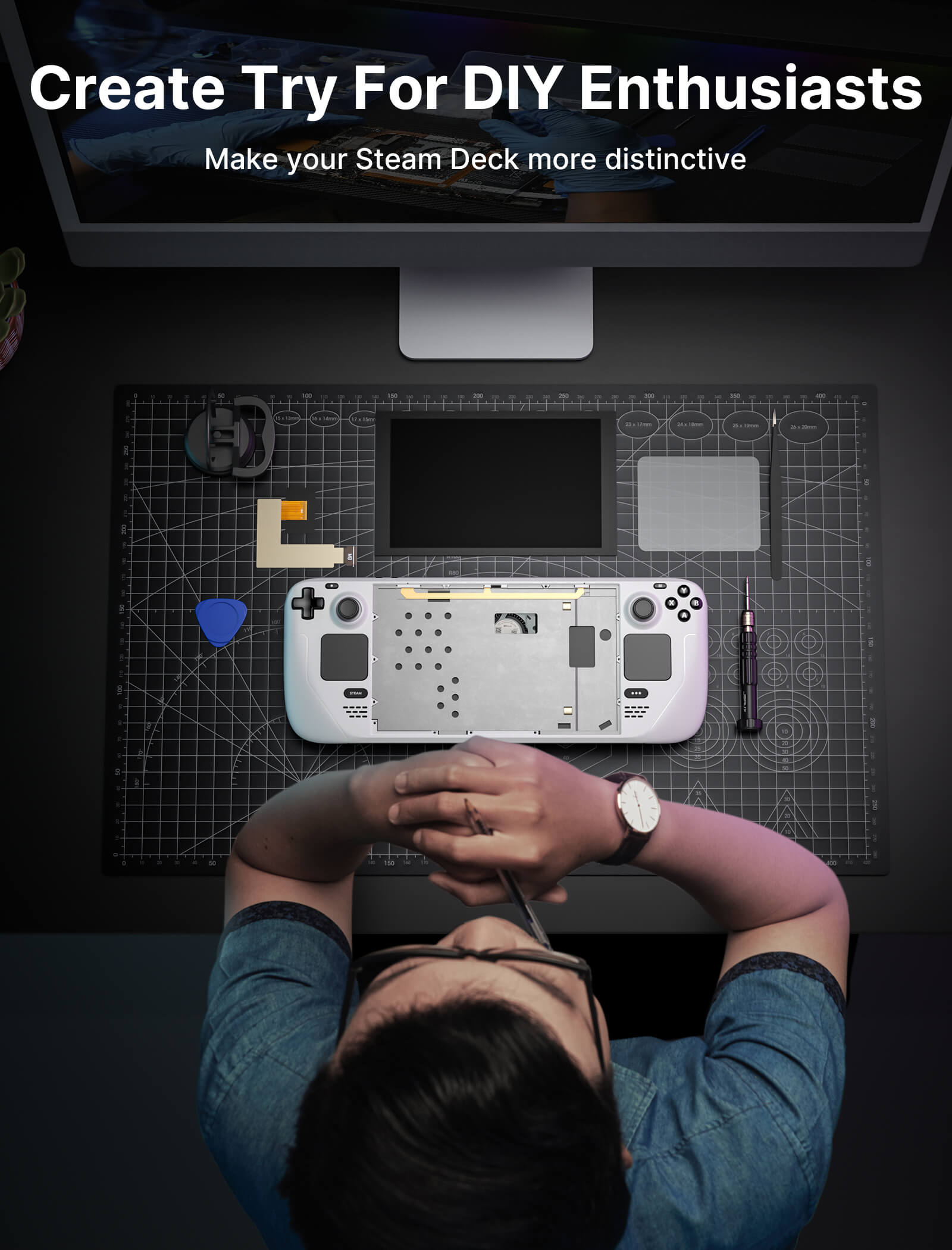 Vents Transparent Back Plate for Steam Deck LCD & OLED