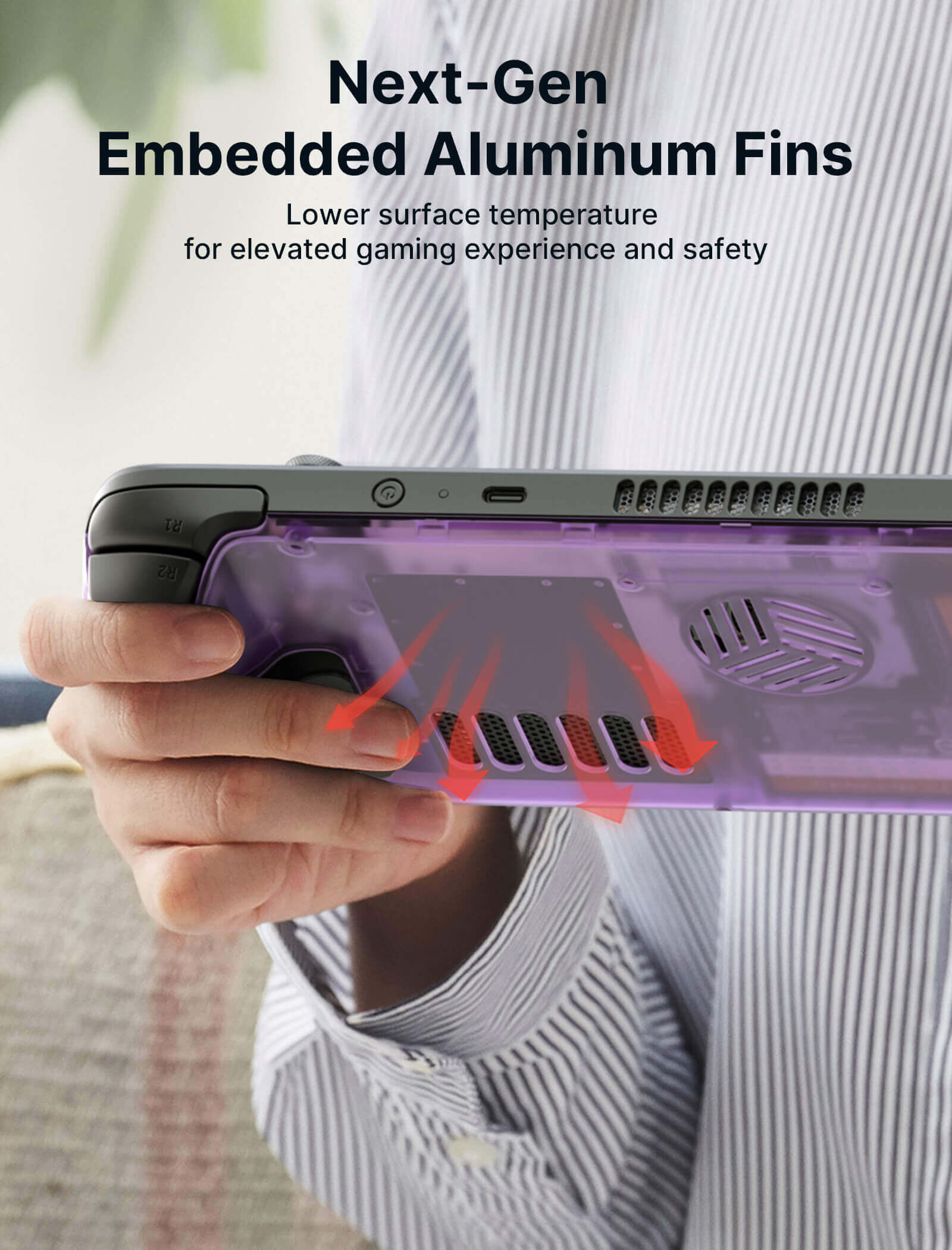 #style(not for oled)_front cover & back plate vents & anti-glare screen