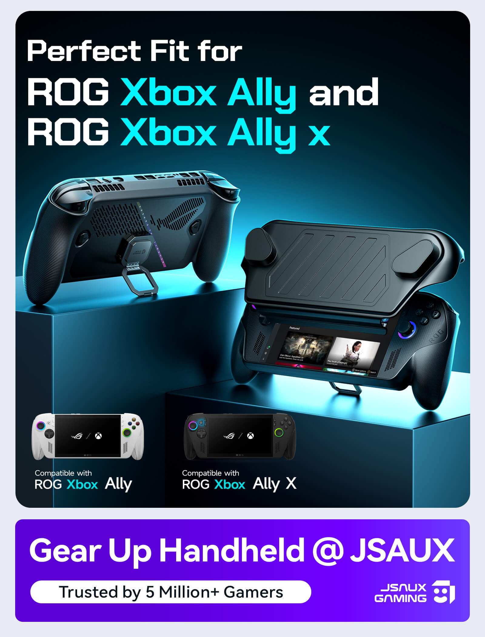 元箱付 ASUS ROG Ally X JSAUX ModCase付 Z1e ROG Ally & ROG Xbox Ally Series ModCase – Protective Case | JSAUX