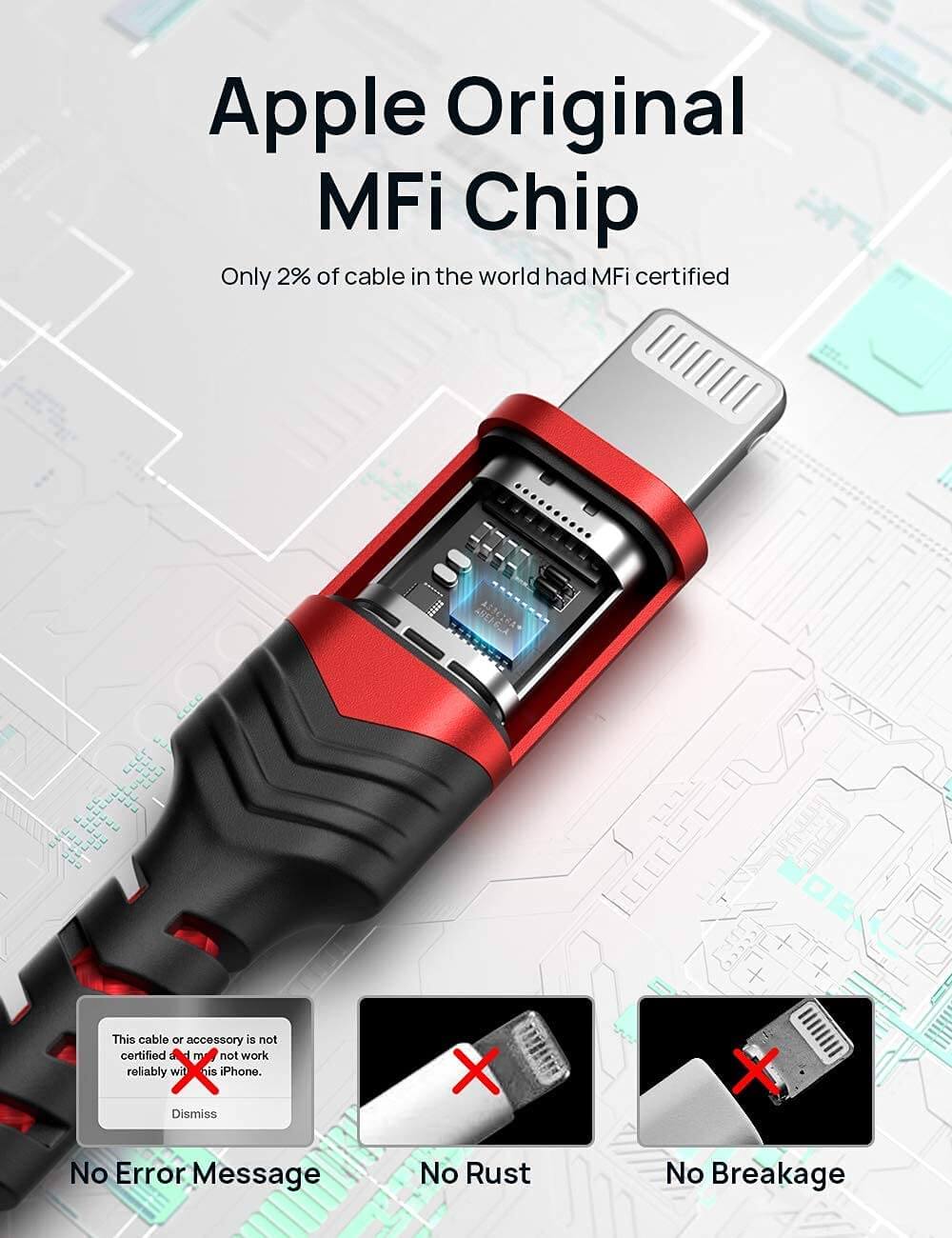 MFi USB-A to Lightning Cable #color_red