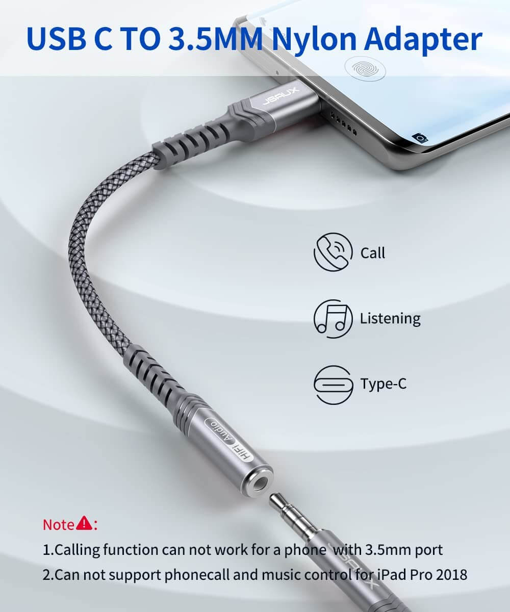 Jsaux usb type c to 2024 3.5 mm headphone jack adapter