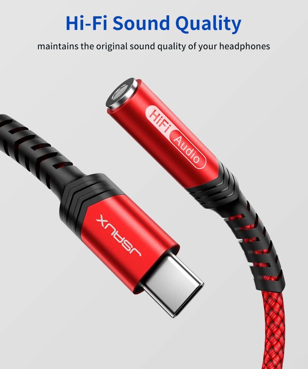 USB-C to 3.5mm Audio Adapter#color_red