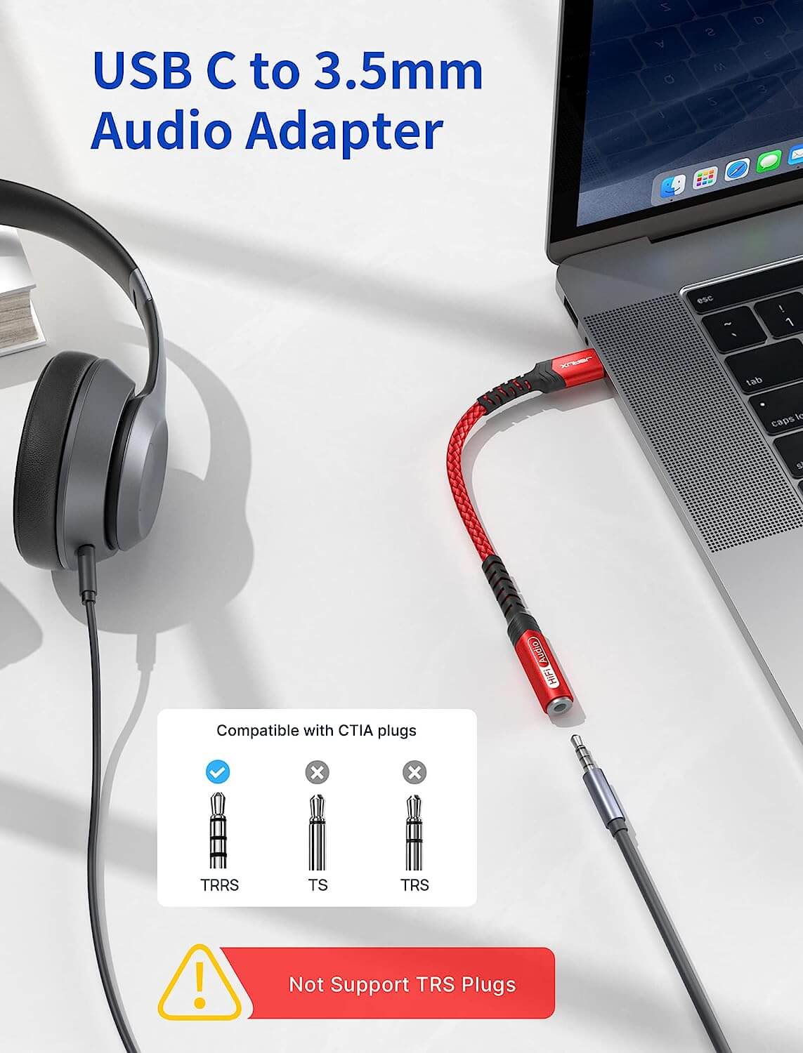 USB-C to 3.5mm Audio Adapter#color_red