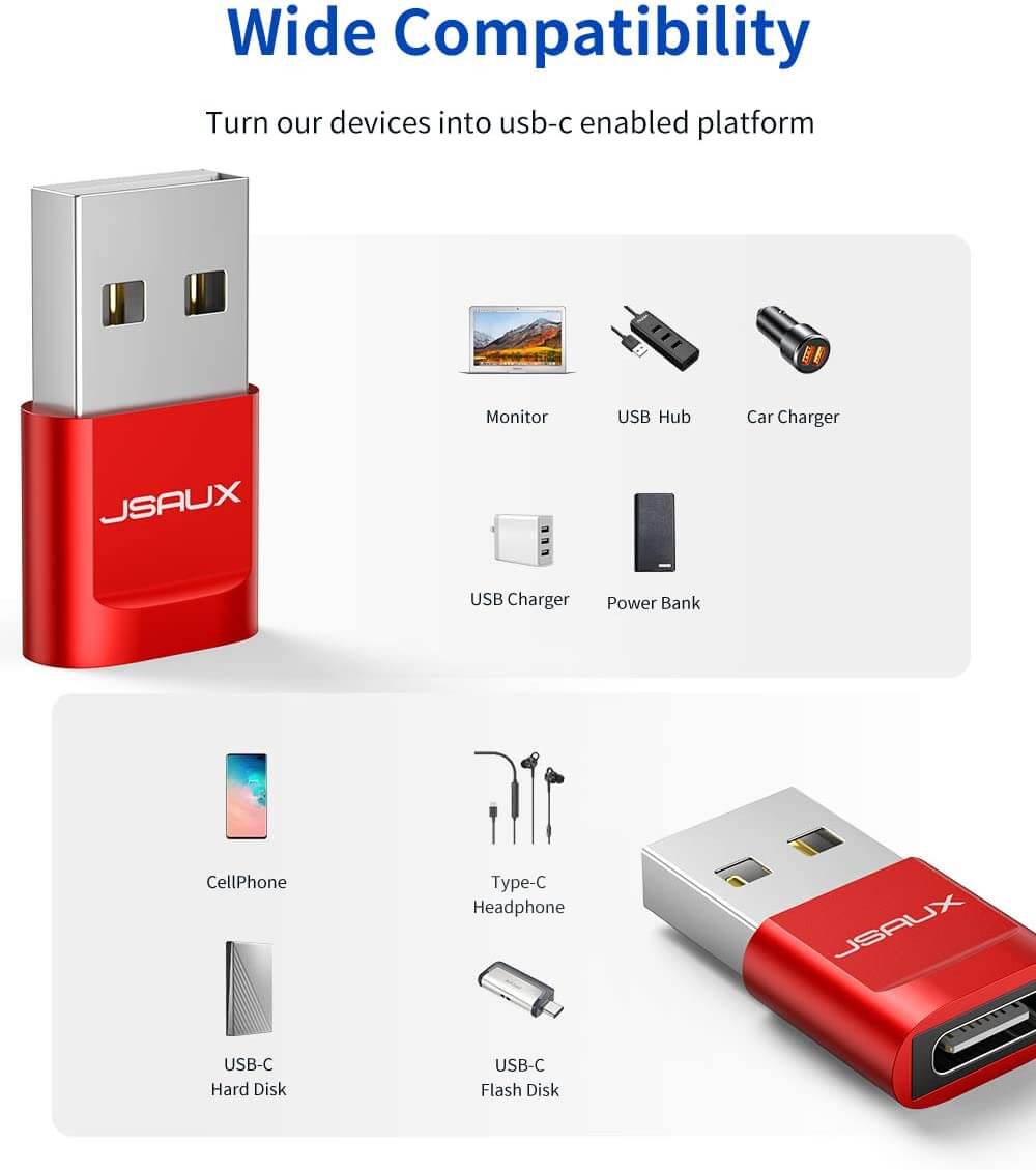 USB-C to A Adapter#color_red