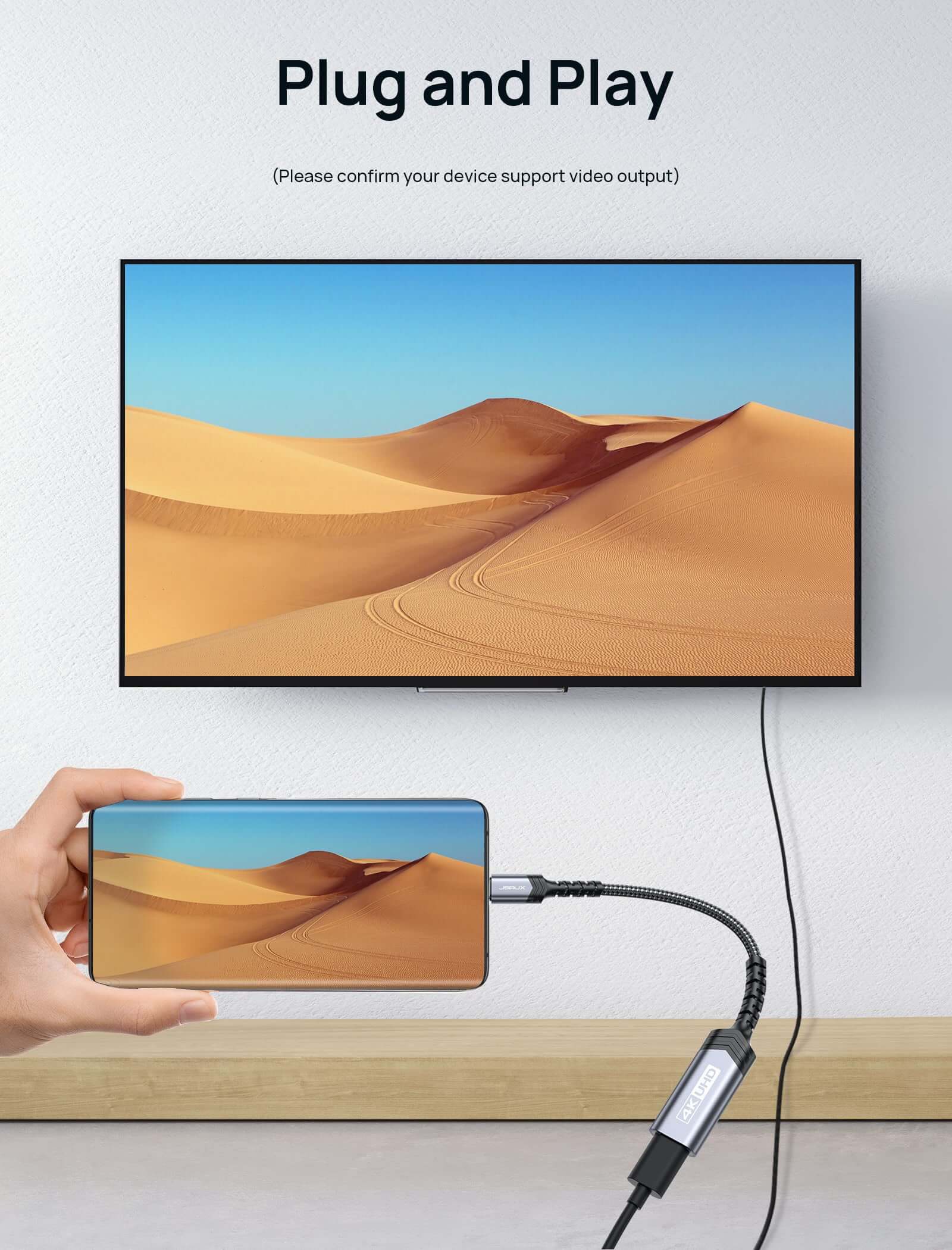 4K@30Hz USB-C to HDMI Cable