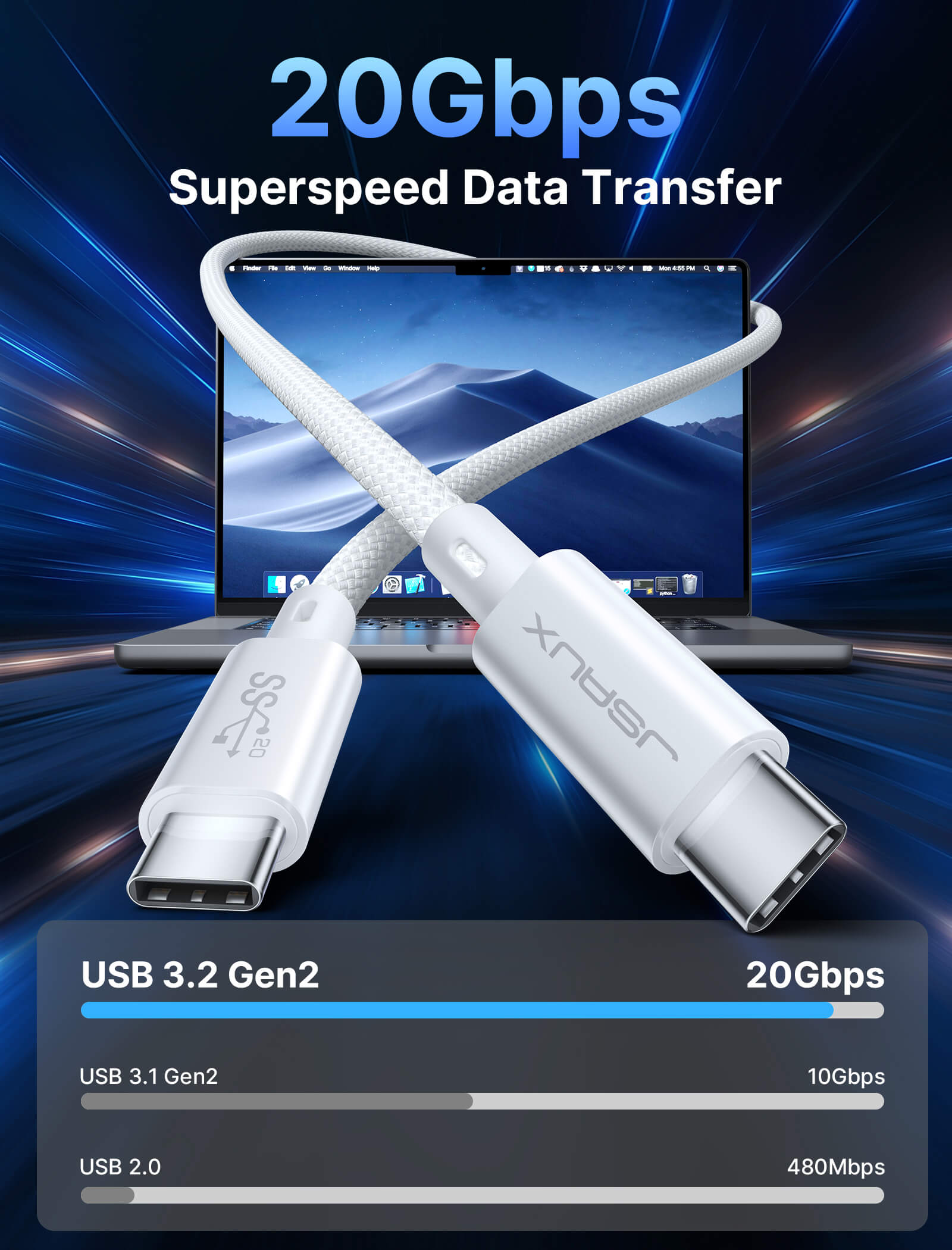 USB C to USB C 3.2 Gen 2 Cable